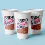 3 Gobelets au design d'un évènement